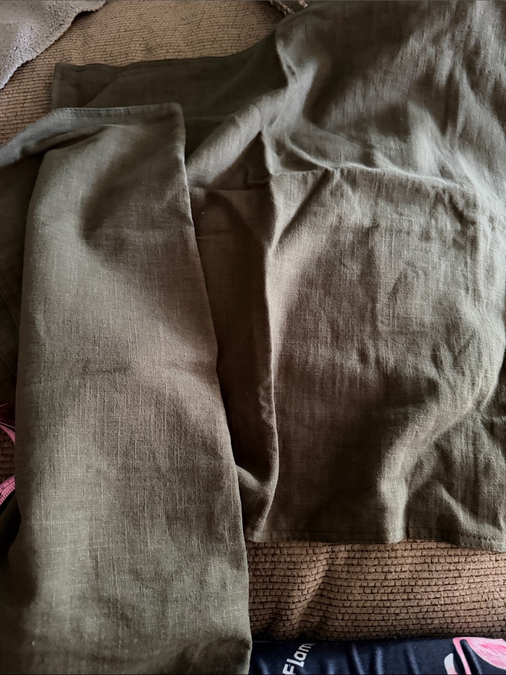 2 Olive Green Throw Pillow Covers